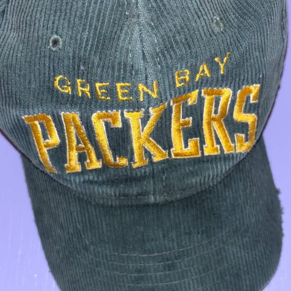 Green Bay Packers Corduroy Cap vintage football Hat yellow embroidery baseball - Picture 2 of 5